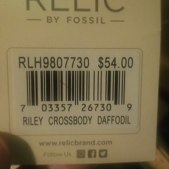 COPY - RELIC by "Fossil" crossbody daffodil NWT - Picture 15 of 15